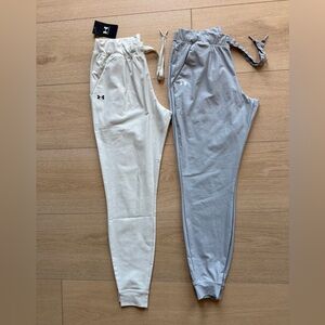 Under Armour Cream and Gray Track Pants